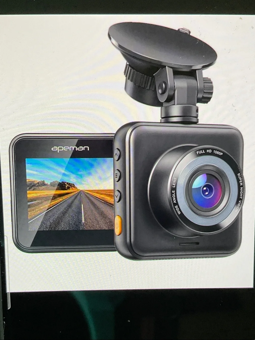 Apeman C420 Dash Camera - Black - 1080P Full HD, NIB